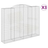 Cumpara ieftin Cosuri gabion arcuite, 3 buc, 300x50x220/240cm, fier galvanizat