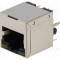 Conector RJ45 soclu ecranat 8 pini cu diodă LED THT AMPHENOL