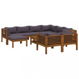 Cumpara ieftin Set mobilier gradina cu perne, 10 piese, lemn masiv de acacia