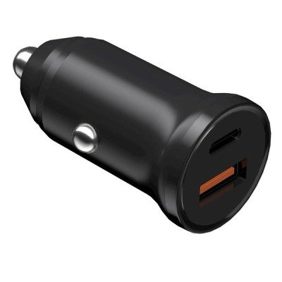 Incarcator Auto DEVIA Smart Mini, 30W, 3A, 1 x USB-A - 1 x USB-C, Negru foto