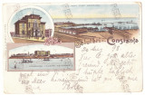 3394 - CONSTANTA, harbor, Litho, Romania - old postcard - used - 1898, Circulata, Printata