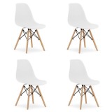 Set 4 scaune stil scandinav, Artool, Osaka, PP, lemn, alb, 46x54x81 cm GartenVIP DiyLine