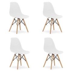 Set 4 scaune stil scandinav, Artool, Osaka, PP, lemn, alb, 46x54x81 cm GartenVIP DiyLine foto