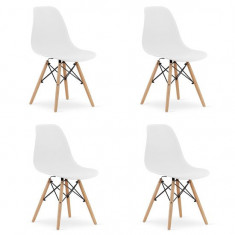 Set 4 scaune stil scandinav, Artool, Osaka, PP, lemn, alb, 46x54x81 cm GartenVIP DiyLine