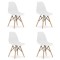 Set 4 scaune stil scandinav, Artool, Osaka, PP, lemn, alb, 46x54x81 cm GartenVIP DiyLine