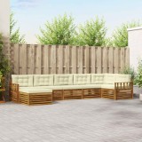 Cumpara ieftin Set de canapele de exterior 7 buc. 7-Locuri Natural si Crem