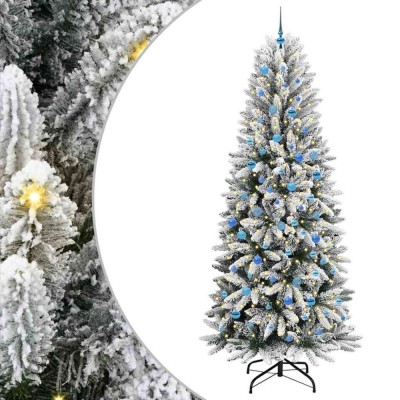 vidaXL Brad de Crăciun artificial cu 300 LED Alb 93 x 93 x 240 cm 3396076 foto