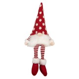 Cumpara ieftin Figurina Mos Craciun textil alb rosu cu led 16x12x32/60 cm