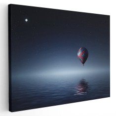 Tablou peisaj mare si balon cu aer cald Tablou canvas pe panza CU RAMA 70x100 cm