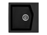 Chiuveta X Granit Linea 50 negru500 x 500 mm, sifon 90 mm, granit