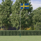 Steag Suedia si stalp din aluminiu, 6,23 m GartenMobel Dekor, vidaXL