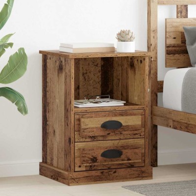 vidaXL Dulap de noapte 2 pcs Lemn vechi 43 x 36 x 60 cm Lemn compozit 881397 foto