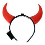 Coronita Coarne Diavol Halloween cu LED, 19cm, Baterii Incluse, 5+ Ani, Accesorii Petrecere Tematica