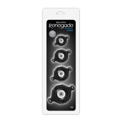 Inele Penis Renegade Vitality (Set De 4), Negru foto