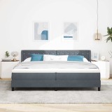 VidaXL Pat cu Saltea cu Arcuri Negru 100x200 cm Catifea Gri &icirc;nchis 3341433