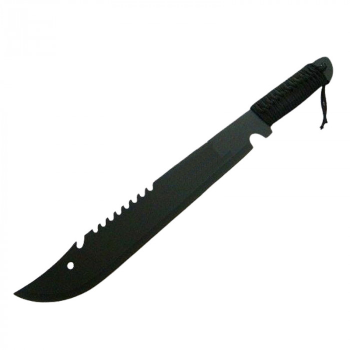 Maceta de vanatoare IdeallStore&reg;, Eagle Knife, 49.5 cm, otel inoxidabil, negru, teaca inclusa
