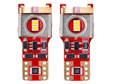 Bec de pozitie tip LED Canbus, T10 W2.1x9.5 W5W W10W 12V/24V , 6SMD 2016 , culoare alb , AMIO, set 2 buc AutoDrive ProParts foto