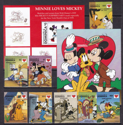 Dominica 1997 Disney MI 2284-2291 + 2 bl. 326,327 MNH foto