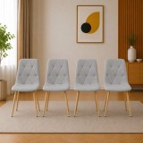 Set 4 scaune Artool Libra pentru bucatarie si living, gri deschis