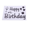 Sticker autocolant pentru baloane, flippy, tematica aniversare, model happy birthday, 29x21 cm, negru