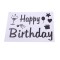 Sticker autocolant pentru baloane, flippy, tematica aniversare, model happy birthday, 29x21 cm, negru