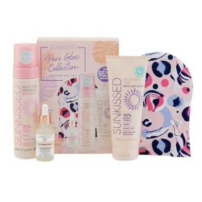 Set Autobronzare, Sunkissed, Pure Glow Collection Tanning Gift Set, cu Spuma Autobronzanta Medium foto