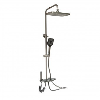 Set dus multifunctional cu termostat, afisaj digital temperatura apa, 4 functii de curgere a apei, pipa cada, dus dreptunghiular, dus de mana, dus bid