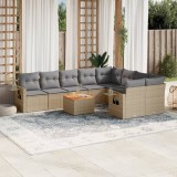 Gossi set canapele de gradina cu perne, 10 piese, bej, poliratan