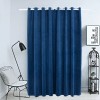 Draperie opacă albastru &icirc;nchis 290x245cm catifea inele metalice vidaXL