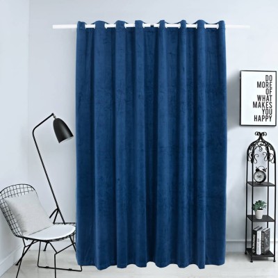 vidaXL Draperie opacă albastru &amp;icirc;nchis 290x245cm catifea inele metalice 134531 foto