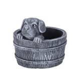 Cumpara ieftin Ghiveci flori ciment negru Catelusi 18,5 x 15 cm