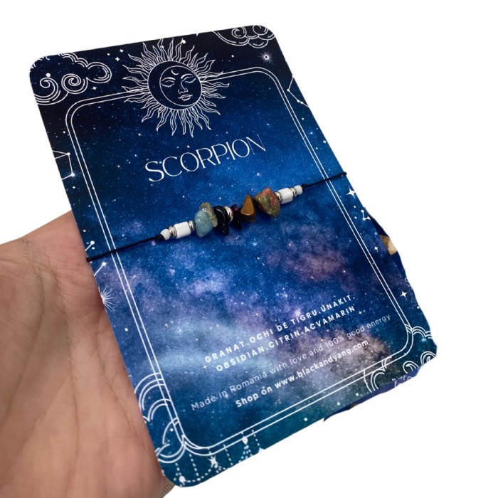 Bratara cu 6 cristale pentru Zodia Scorpion