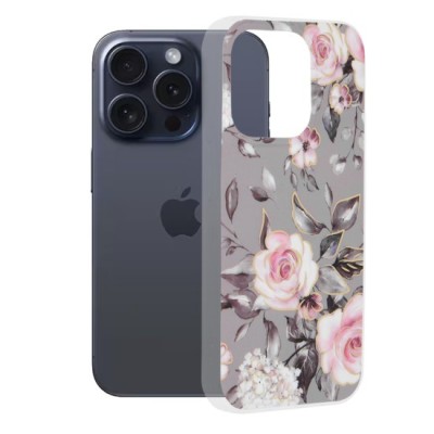 Husa pentru iPhone 15 Pro - Techsuit Marble Series - Bloom of Ruth Gray foto