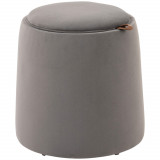 Otomana rotunda cu tava superioara, taburet din material textil cu atingere catifea, masuta de cafea HOMCOM | Aosom Romania