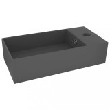 Cumpara ieftin Chiuveta de baie cu preaplin, gri inchis, ceramica