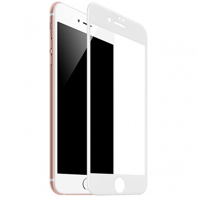 Folie Protectie Ecran HOCO Flash pentru Apple iPhone 7 / Apple iPhone 8, Sticla securizata, Full Face, Edge Glue, HD G1, Alba foto