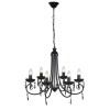 Lampă de tavan Candelabru elegant negru 6 fasunguri pentru becuri 240689
