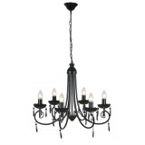 Lampa de tavan Candelabru elegant negru 6 fasunguri pentru becuri GartenMobel Dekor, vidaXL