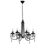 Cumpara ieftin Lampă de tavan Candelabru elegant negru 6 fasunguri pentru becuri