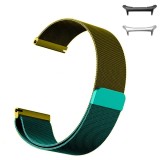 Curea otel, Milanese Loop Slim, compatibila cu Samsung Galaxy Watch Ultra2, Telescoape QR, 22mm, Green Mix