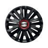 Set 4 capace roti Negre Cu Inel Rosu Royal R16 Compatibil Cu Seat, Autohelix MSA