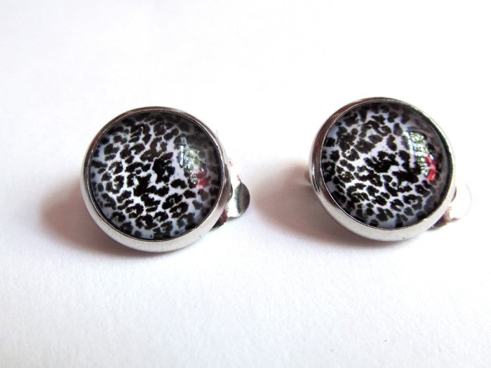 Cercei clips animal print C 12 MM
