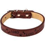 Zgarda din Piele Artificiala, Maro, 45x1.5cm, Oem
