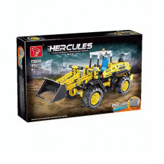 Set cuburi constructie Excavator Hercules cu mecanism pull back 476 piese