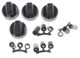 Cumpara ieftin Buton aragaz universal set 4 buc, culoare negru, Oem