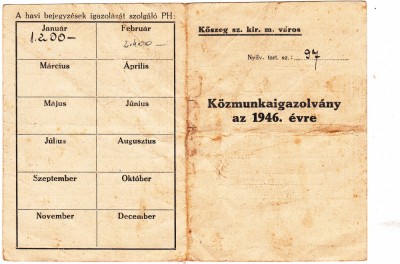 CERTIFICAT PENTRU LUCRARI PUBLICE PE ANUL 1946 foto