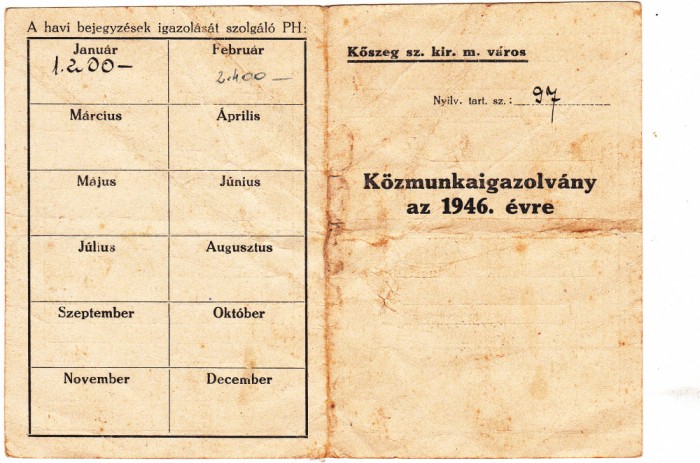 CERTIFICAT PENTRU LUCRARI PUBLICE PE ANUL 1946