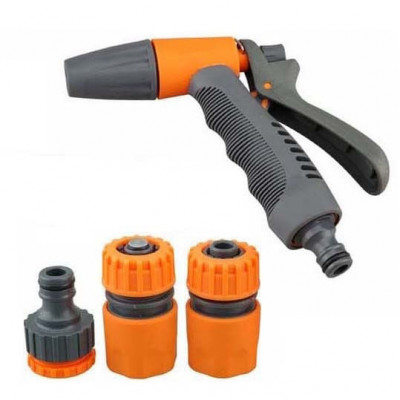 Set pistol pentru udat ajustabil+conectori furtun (plastic) PowerTool TopQuality foto