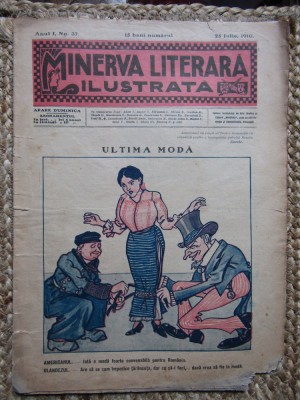 Revista Minerva literară ilustrată - ANUL I Nr. 37 din 25 IULIE 1910 foto