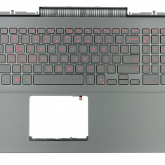 Carcasa superioara palmrest cu tastatura Laptop, Dell, Inspiron 15 7566, 7567, 0KN55, 3R0JR, MDC8K, iluminata, layout US